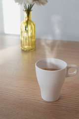cup of coffee on table