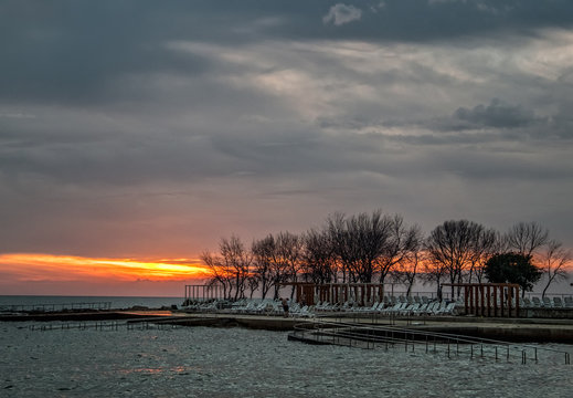 Sunset. Sea. Resort.