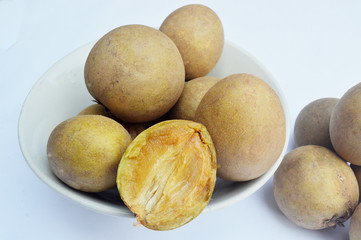 Good sapodilla fruit in the dish