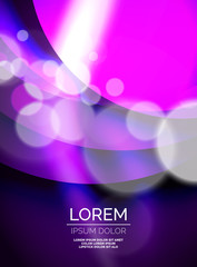 Shiny silk wave template, color satin with effects, vector abstract background