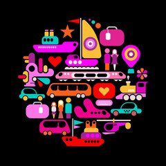 Travel round illustration