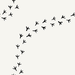 Seamless  background with bird's tracks. Hand drawn texture. - 160154152