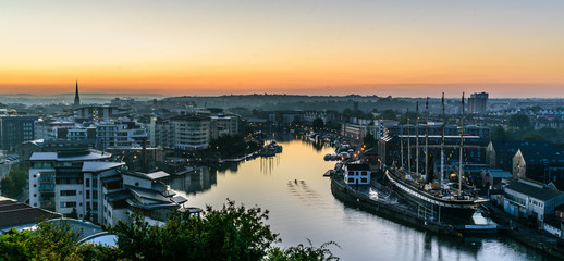 Bristol harbourside at sunrise