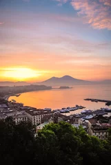 Crédence de cuisine en verre imprimé Naples Lever du soleil sur Naples, Italie
