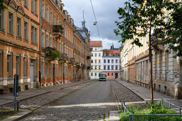 Straße im Szeneviertel Dresden Neustadt - Gründerzeitviertel