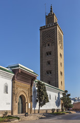 Fototapeta na wymiar Assounna mosque with minaret in Rabat, Morocco