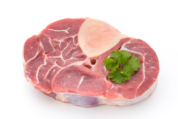 Veal steak isolated on the white background.