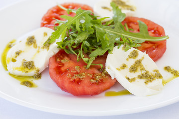 Fresh salad with Mozzarella Cheese at restaurant