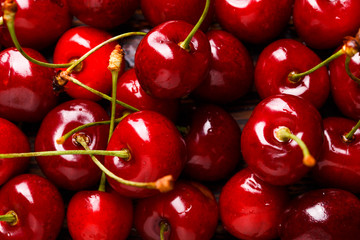 Fresh red Cherries.