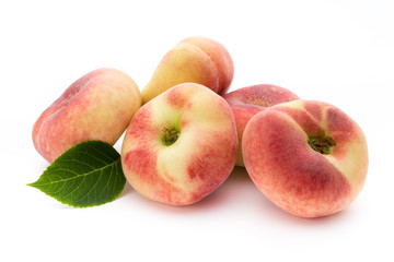 Peach. Fruit with isolated on white background.