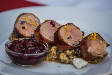 Detail on special designe for food on plate.