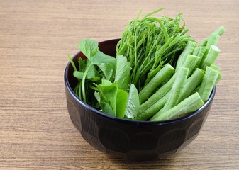 Leucaena Leucocephala, Gotu Kola Leaves and Cowpeas in A Bowl