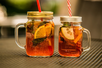 Refreshing ice drink prepared from fresh fruit.