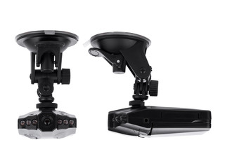 Car camera video recorder isolated on white background