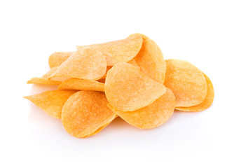 potato chips isolated on white background