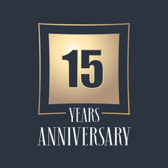 15 years anniversary celebration vector icon, logo