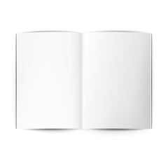 Open the paper journal, Paper Journal, Blank magazin on a white background, Page template design element, Vector illustration