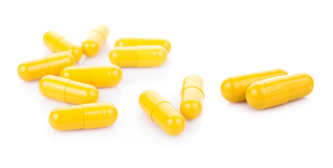 pills capsules isolated on white background