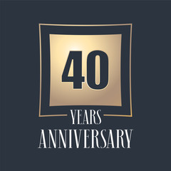 40 years anniversary celebration vector icon, logo