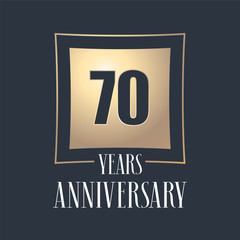 70 years anniversary celebration vector icon, logo