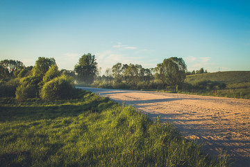 Fototapeta premium Old, rustic, spring, dusty road