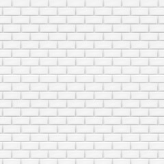 Fototapeta premium Biały mur z cegły we wzór płytki metra. Ilustracji wektorowych.
