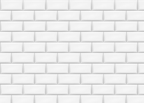 Ceramic brick tile wall. Vector illustration.