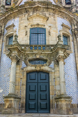 Igreja de Nossa Senhora da Consolacao e Dos Santos Passos (Sao Gualter Church) in the Old City of Guimaraes, Portugal. The church was built in 18th century with Baroque style and Rococo decoration.
