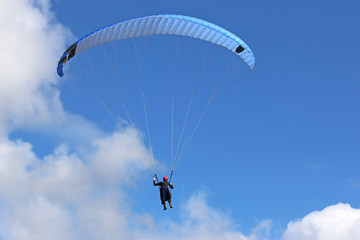 Paraglider flying
