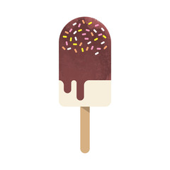 Colorful watercolor texture vector popsicle ice cream sweet summer dessert
