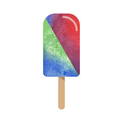 Colorful watercolor texture vector popsicle ice cream sweet summer dessert