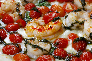 Seafood pizza