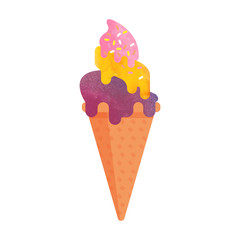 Colorful watercolor texture vector popsicle ice cream sweet summer dessert