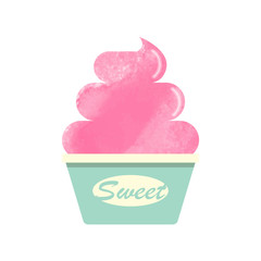 Colorful watercolor texture vector popsicle ice cream sweet summer dessert
