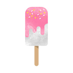 Colorful watercolor texture vector popsicle ice cream sweet summer dessert