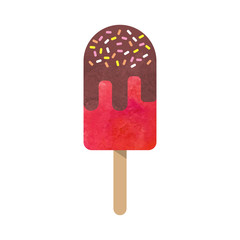 Colorful watercolor texture vector popsicle ice cream sweet summer dessert