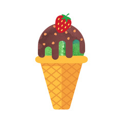 Colorful watercolor texture vector popsicle ice cream sweet summer dessert