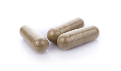 pills capsules isolated on white background