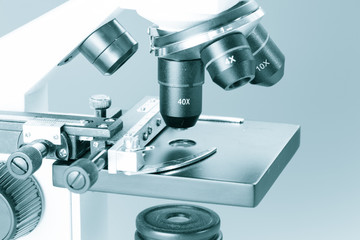 Subject table microscope and interchangeable lenses. Microscope is the main research tool in many scientific laboratories