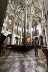 Visiting Franziskanerkirche church in Salzburg