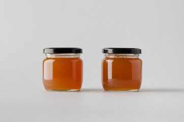 Apricot Jam Jar Mock-Up - Two Jars