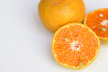 Oranges slice , Slice of fresh oranges against on white background