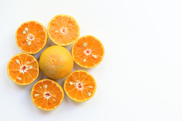 Oranges slice , Slice of fresh oranges against on white background