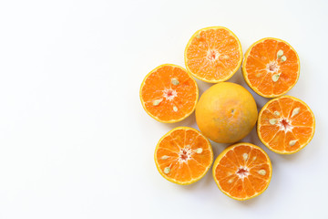 Oranges slice , Slice of fresh oranges against on white background