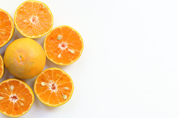 Oranges slice , Slice of fresh oranges against on white background