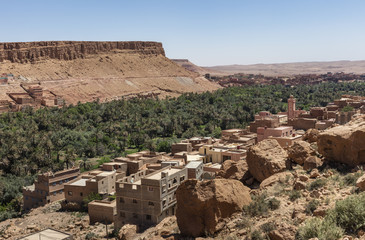 Old berber village in desert oasis, Morocco