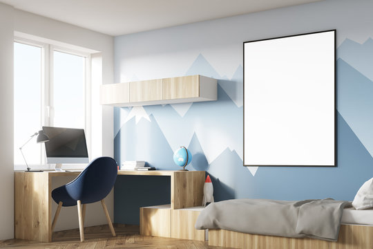 Kids room with poster and mountain corner