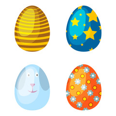 Easter eggs spring colorful celebration decoration holiday vector icons.