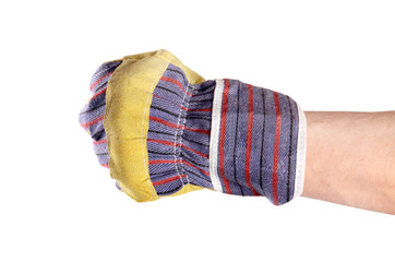 Working mens gloves on white background