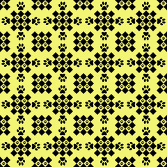 patterm impronte nere su sfondo giallo
